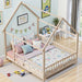 Queen Size Montessori Floor Bed Fence NaturalFinish