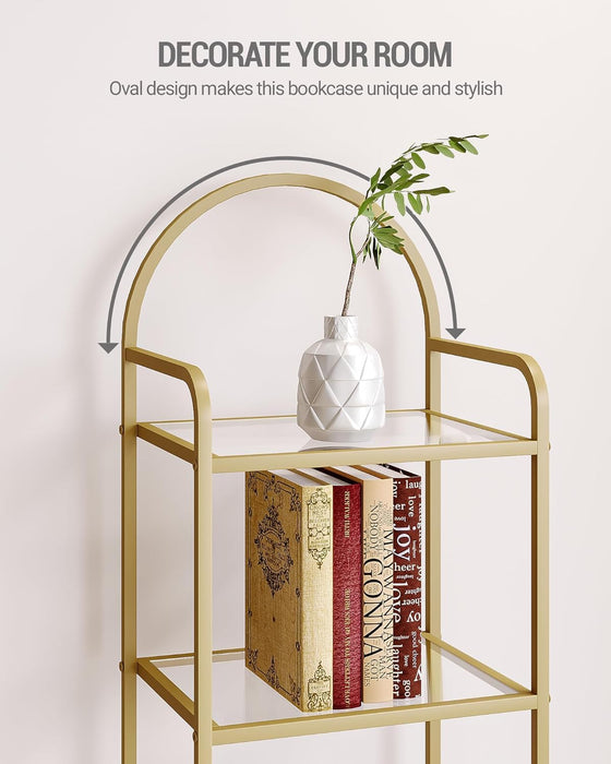 Bookcase Bookshelf, Tempered Glass Bookshelves