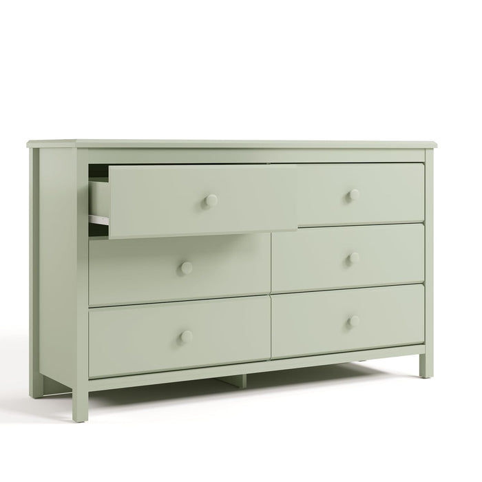 Alpine 6-Drawer Double Dresser, Sage