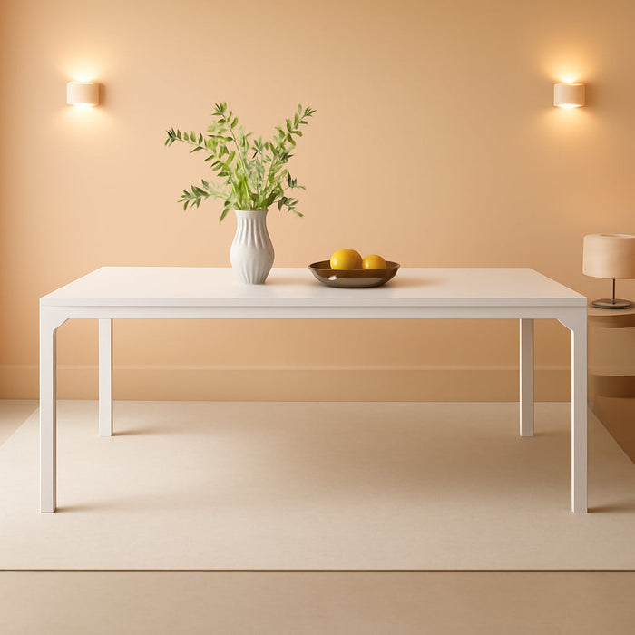 White Dining Table for 6-8 Person, 78-Inch Large Long Rectangle Kitchen Dinner Table for Dining Room, 78.7 X 27.5 X 29.5 Inches(Only Table)