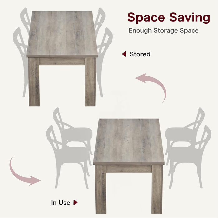 71" Farmhouse Dining Table for 6-8 People, Rectangular Kitchen Table