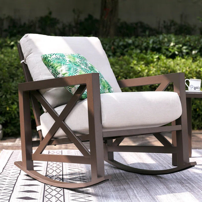 Isfried 3 Piece Metal Frame Outdoor Conversation with Thick Cushions