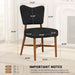 Mid Century Dining Chairs Set of 4, Linen Seat, Wood Legs, Black