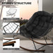 Outdoor Papasan Rocking Chair with Thick Cushion, Light Grey