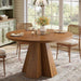 Tribesigns 47-Inch round Dining Table, round Kitchen Table with Sturdy Base, Kitchen, Dining Room, Living Room, Walnut Brown (Only Table)