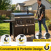 63" Oversized Charcoal BBQ Grill & Smoker, Large Outdoor Grill with 2 Individual Lifting Charcoal Trays, Cabinet-Style Charcoal Grills with Foldable Side Tables, 4 Wheels, Asadores De Carbon