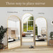 Full Length Mirror, 71''X30'' Floor Mirror with Stand, Arched Wall Mounted Mirror, Large Full Body Mirror with Aluminum Frame Hanging or Leaning for Bedroom, Living Room, Cloakroom (Gold)