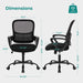 Home Office Chair, Mesh Desk Chair, Ergonomic Lumbar Support