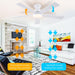 Ceiling Fans with Lights- 52" RGB Low Profile Indoor Ceiling Fan with Light and Remote/App Control, Flush Mount, LED Dimmable DC Reversible Modern Ceiling Fan for Bedroom（White）