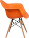 Alonza Series Orange Plastic Chair with Wooden Legs