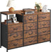 Dresser for Bedroom with 11 Drawers, Open Shelf, 49.6" W, Brown