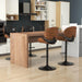Bar Stools for Kitchen Swivel Bentwood Barstools,Set of 2,Black PU | Modern PU Leather Upholstered Bar Chairs with Footrest, Bentwood Bar Stool for Kitchen, Bar, Dining Room