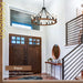 Farmhouse Wood Wagon Wheel Chandelier 12-Light 31.5" Light Fixture