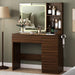 Walnut Multifunctional Vanity Desk With LED Illumination
