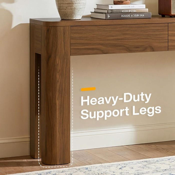 Console Table with 2 Drawers for Entryway, 63 Inches Narrow Long Sofa Table behind Couch with Storage, Farmhouse Accent Entrance Piece for Entry, Living Room, Hallway