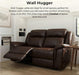 Genuine Leather Power Recliner Sofa, Wall Hugger Reclining Sofa with Drop down Table, Power Headrest, Drawers, Charging Ports, Reclining Sectional Couch for Living Room, RV, Dark Brown