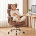 Comfortable Executive Office Chair Ergonomic Desk Chair with Footrest Brown