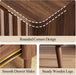 55.1" Wide Walnut Dresser for Bedroom, Fluted 6 Drawer Dresser