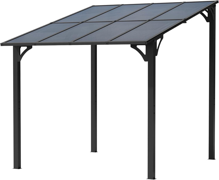 10’X 8’ Gazebo for Patio on Clearance,Hard Top Lean to Gazebo Pergola with UV Protection Roof,Large Wall-Mounted Heavy Duty Awnings for Patio, Decks, Backyard and More