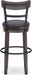 Caitbrook 30" Farmhouse Bar Height Upholstered Swivel Barstool, Gray