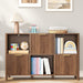 6 Cube Storage Organizer Fluted Bookcase with Reversible Door
