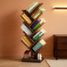 8 Tier Tree Bookshelf,8 Shelf Floor Standing Bookcase Display for Cds/Magazine/Books, Retro Bookshelf for Bedroom, Living Room, Office,Balcony,Book Organizer Storage Shelves
