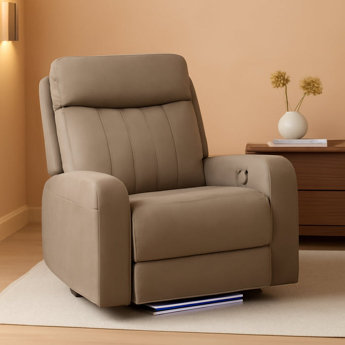 Seismic RV Recliner - Left Hand - Grummond — Power Recline, Massage, Lumbar - LED Lighting, Cupholders - Polyhyde Fabric - High-Density Foam - Easy-To-Clean Polyhyde Vinyl — 2020129329