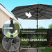 14.4Ft Large Patio Umbrella with 36 Solar LED Lights, Double Sided Outdoor Umbrella with Base Included