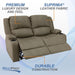Charles 64" Powered Recliner RV Sofa with Console and Cupholders | Zero Wall Loveseat for Camper | Wall Hugger Couch with Upgraded 2023 Fabric (Putty)