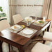 Dining Table for 6, Farmhouse Rectangular Kitchen Table, Walnut Wood