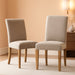 Abbott Parson Dining Chairs - Light Tan Linen Fabric Padded Dinette Chairs, Set of 2, Oak
