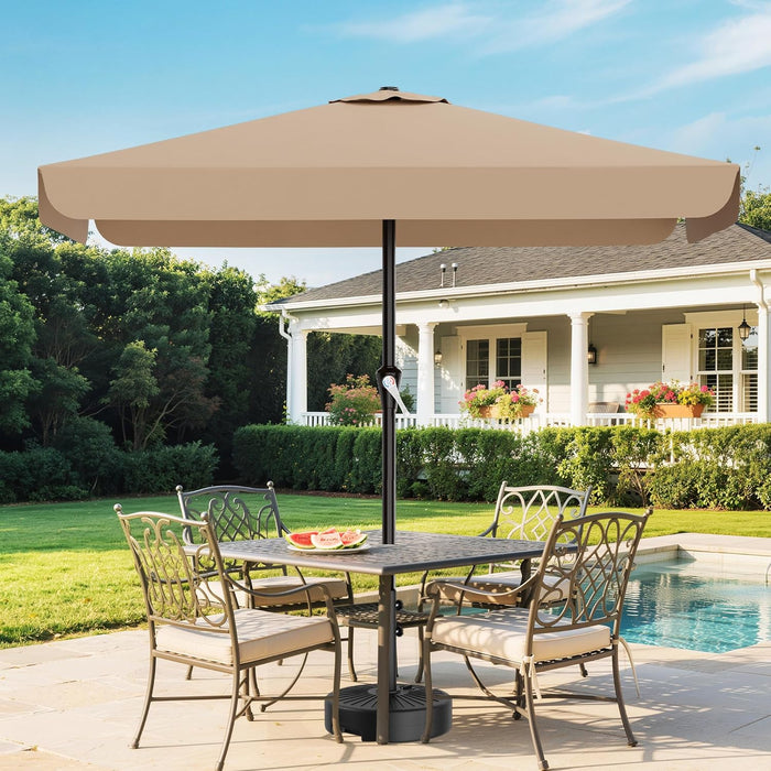 Beige 8x10 Foot Rectangular Patio Umbrella Valance
