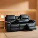 Living Room Furniture Set Leather Recliner Sofa Set Loveseat Chair Furniture Sofa Set for Living Room/Small Space/Rv/House/Office/Theater Seating (A-Black Leather, Sofa(3Seater))