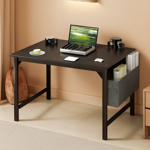 Small Computer Office Desk 32 Inch Kids Student Study Writing Work with Storage Bag & Headphone Hooks Modern Simple Home Bedroom PC Table - Black