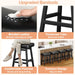 24 Inche Bonded Leather Counter Height Bar Stools Set of 2 Curved | Barstools with Curved Bonded Leather Seats & Heavy Duty Metal Legs for Kitchen Counter, Easy Assembly, All Black