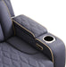 Breathable Leather Power Recliner Sofa Set, 3 Piece Living Room Furniture Set, Electric Reclining Couch Loveseat Chair with Cup Holders, LED Light, USB Port and Storage for Home Theater (Blue-Gray)