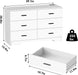 White 6-Drawer Dresser with Power Outlets