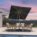 Patio Umbrella with Base 8' X 8' Table Wood-Grain Finish, Black