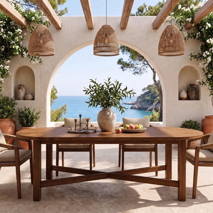 70.87-Inch Oval Dining Table for 4-6