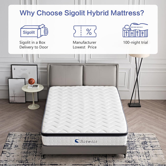 12 Inch Queen Size Hybrid Mattress - Medium Firm, Memory Foam & Pocket Springs, Motion Isolation, Edge Support, Pressure Relief, Ships Compressed