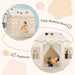 Kids Play Tent, Toddlers Large Playhouse with Mat, Star String, Flag, Machine Washable, Indoor and Outdoor Play Tent for Kids, Girls & Boy Aged 3+, 50" X 34" X 51", Cream
