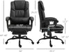 High Back Massage Office Chair with 6 Vibration Points, PU Leather Reclining Computer Chair, Ergonomic Desk Chair with Footrest Adjustable Height and Remote, Black