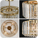 Gold Crystal Chandelier Semi Flush Mount Luminaire