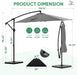 10FT Patio Umbrella, Offset Cantilever Outdoor Patio Table Umbrella, UV Protection, Fade Resistant Fabric, Easy Tilt Adjustment for Deck, Pool, Backyard, Garden