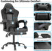 Gaming Chair with Headrest and Footrest for Home Office, Black