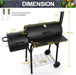 Barrel Charcoal Grill with Offset Smoker(420.Sq.In),  Large Outdoor BBQ Grills with Chimney Starter Set for Grilling, Smoking, Roasting, with Thermometer & Front Table, 6 S-Hooks & Clamp
