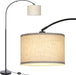 Arc Floor Lamps for Living Room, Modern Standing Lamp with Adjustable Hanging Drum Shade, Tall Pole Lamp with Foot Switch, over Couch Arched Reading Light for Bedroom, Office (Black)