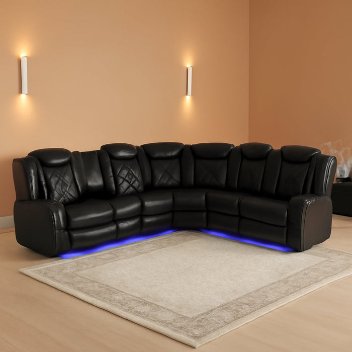 Power Recliner Sofa Sectional Sofa with LED Light for Living Room