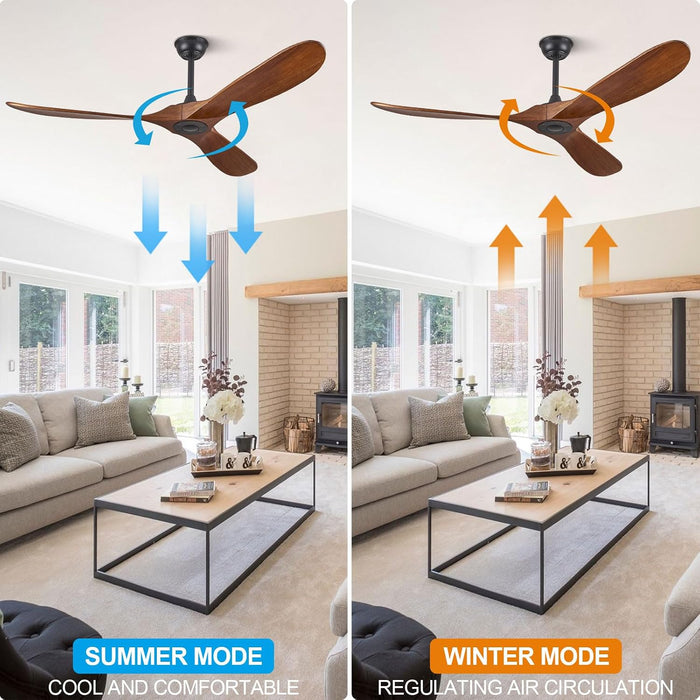 Precision Engineered Solid Wood Ceiling Fan Walnut