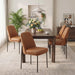 Leather Dining Chairs Set of 4 with Metal Legs, Brown